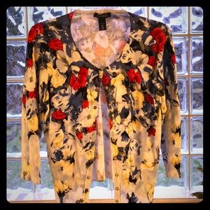 Floral Red/Blue Cardigan/Sweater